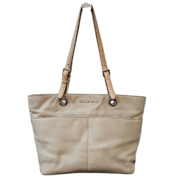 MICHAEL Michael Kors Bedford Cream Leather Shoulder Tote Bag - Picture 1 of 16
